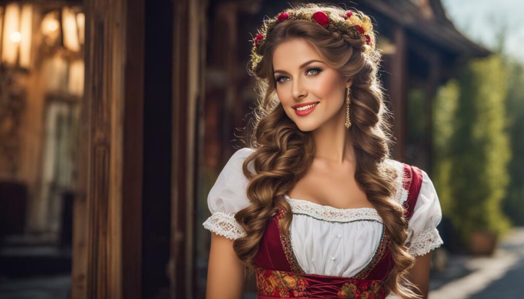 dirndl frisur lange haare