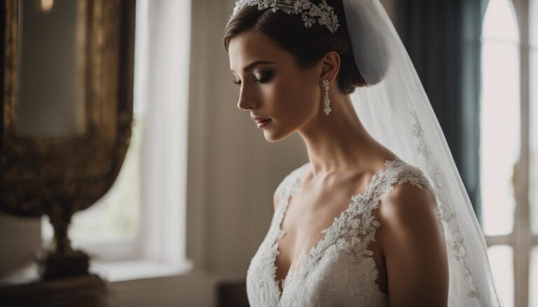 kurze Haare mit Schleier