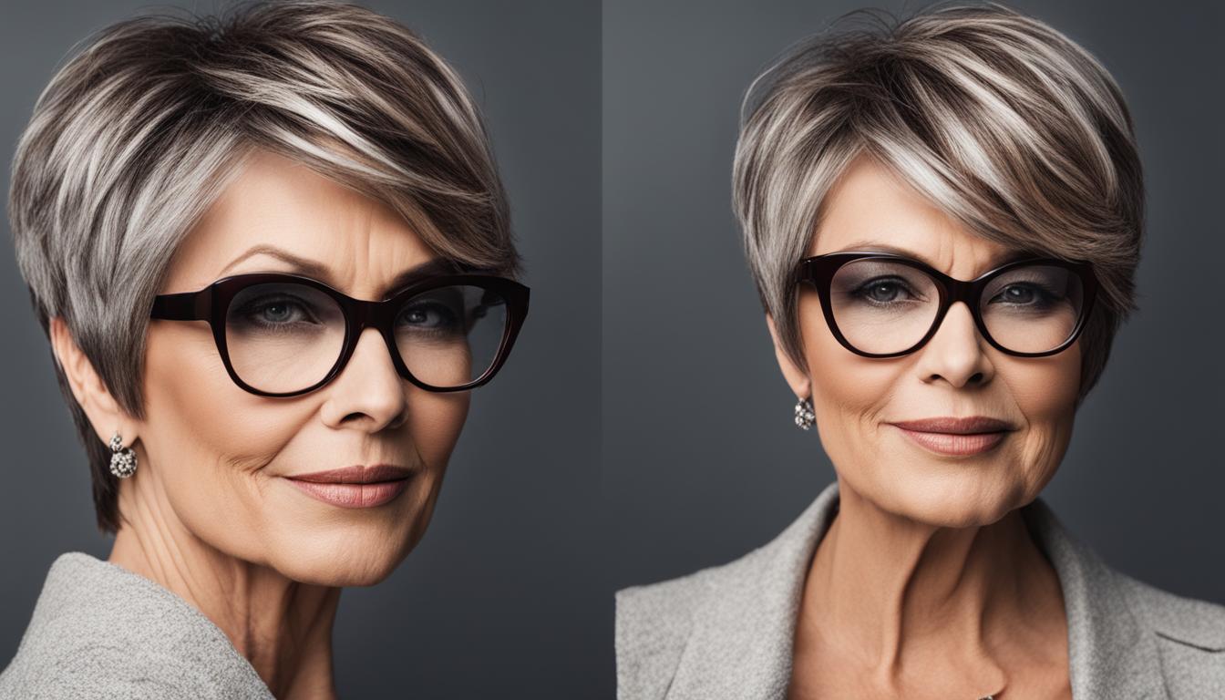 Kurzhaarfrisuren ab 50 mit Brille