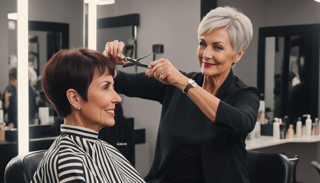 Styling eines Pixie Cuts für ältere Frauen