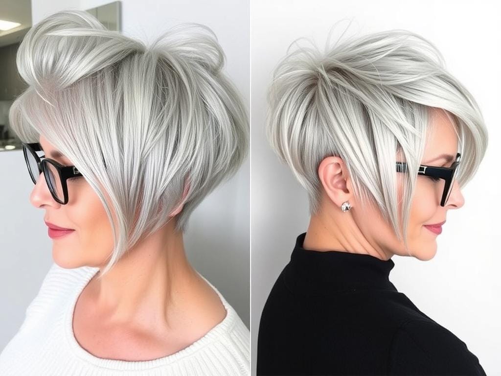 kurzhaarfrisuren mit grauen haaren