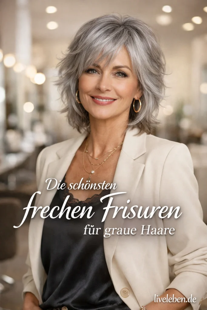 Frech Frisuren Graue Haare Mittellang