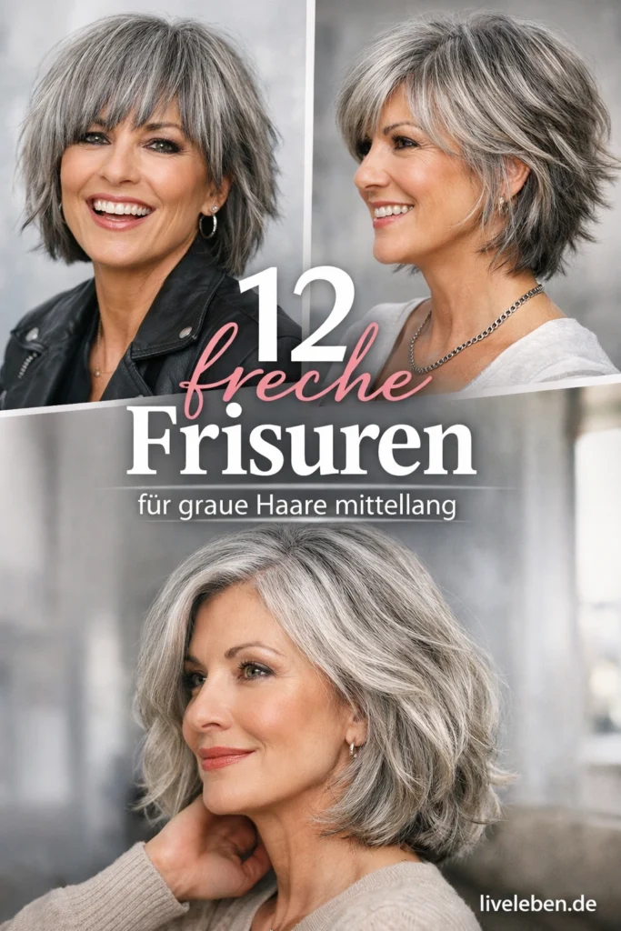 Frech Frisuren Graue Haare Mittellang