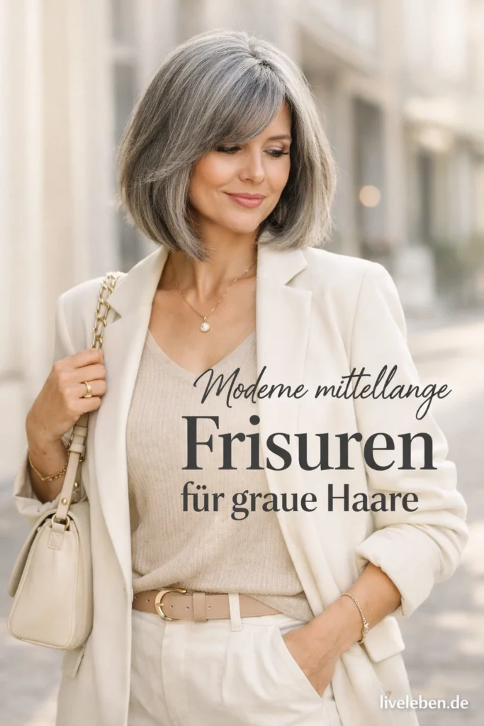 Frech Frisuren Graue Haare Mittellang