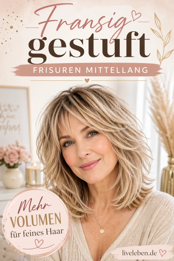 Fransig gestuft Frisuren mittellang
