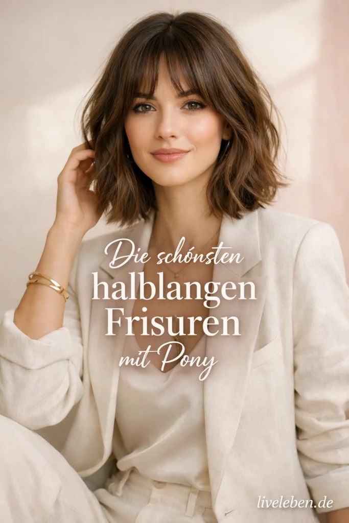 Halblang Frisuren mit Pony