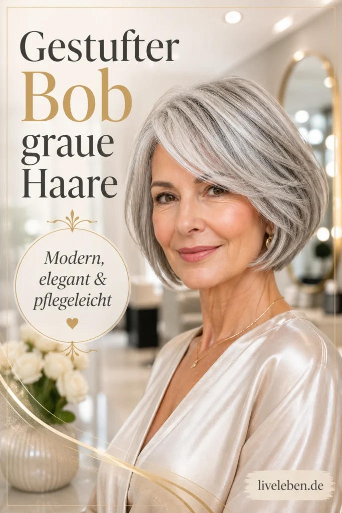 Gestufter Bob graue Haare