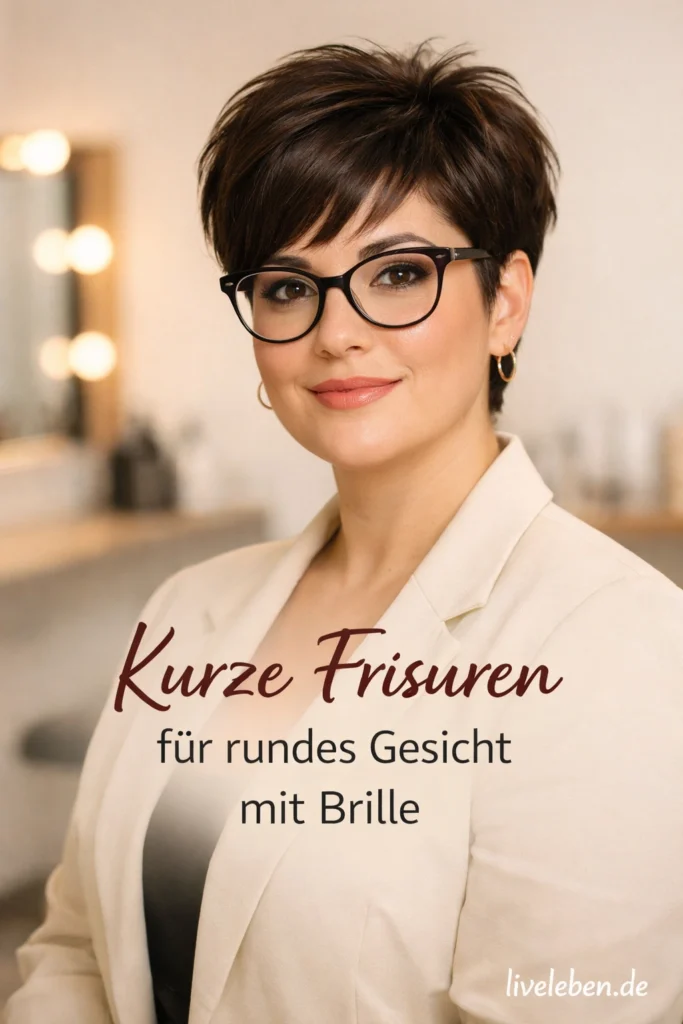 Frisuren rundes Gesicht mit Brille