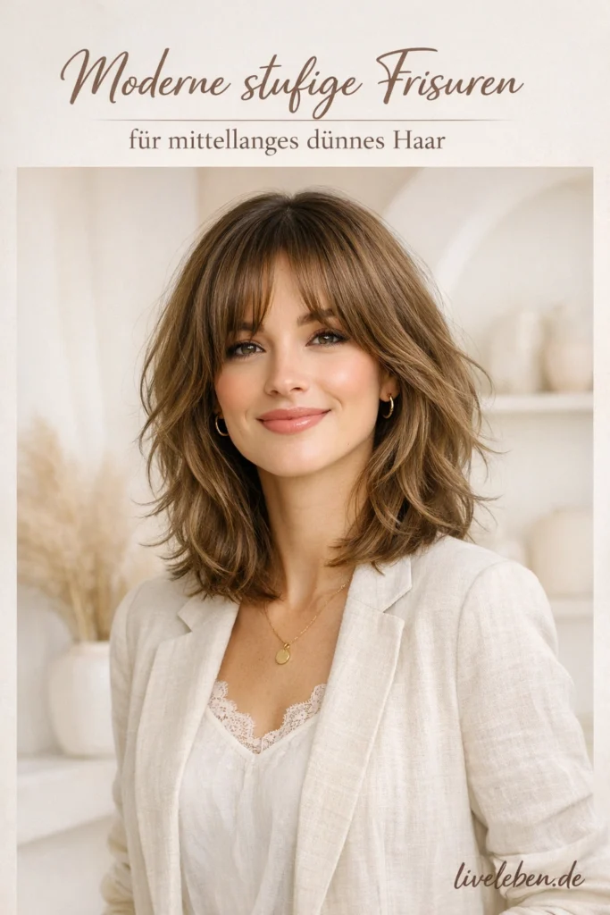 Stufig dünnes Haar Frisuren mittellang