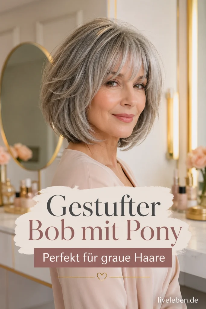 Gestufter Bob graue Haare
