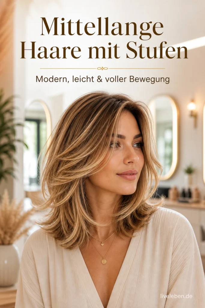 Mittellange Haare mit Stufen